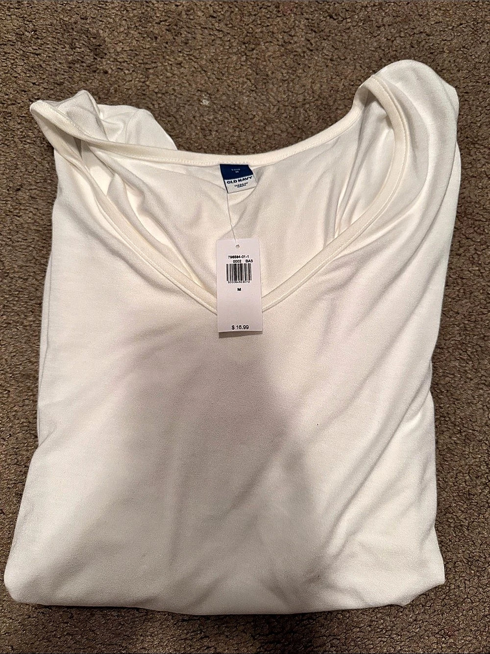 Old Navy Soft-Washed V-Neck Tee White Medium NWT